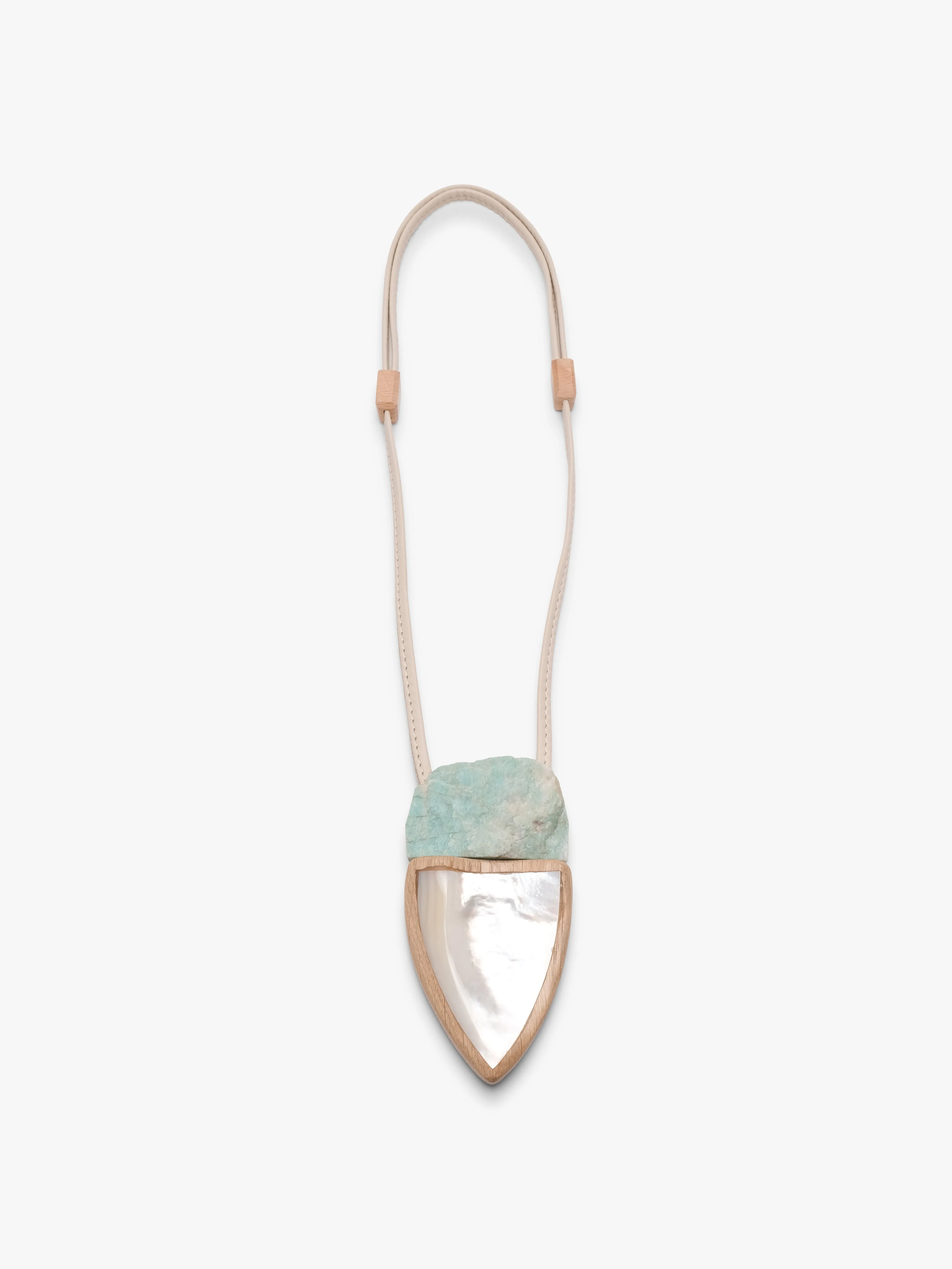 Pendant: mother of pearl, amazonite, oak sold by Monies product image thumbnail 5