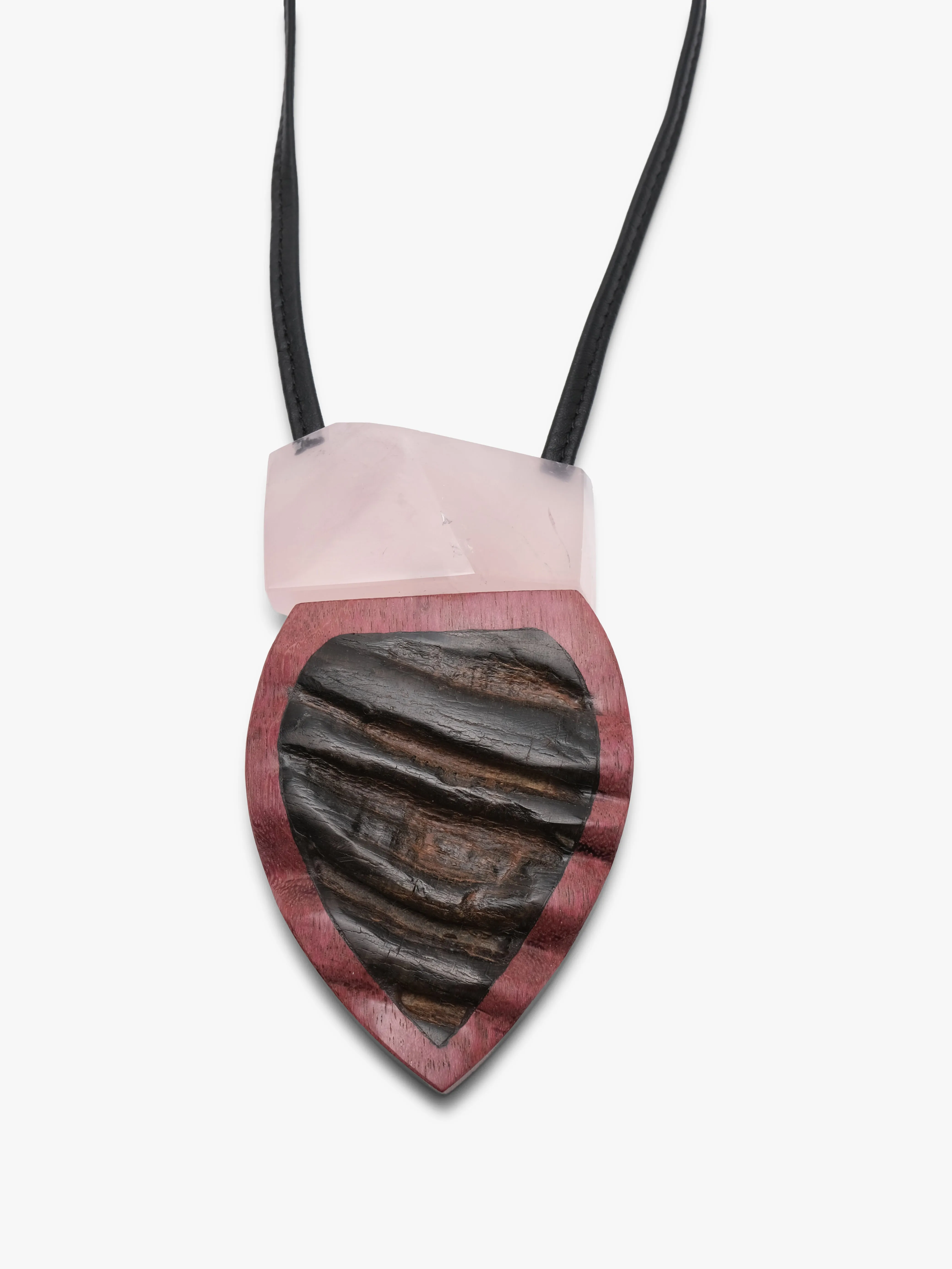 Pendant: horn, rosequartz, amaranth sold by Monies product image thumbnail 3