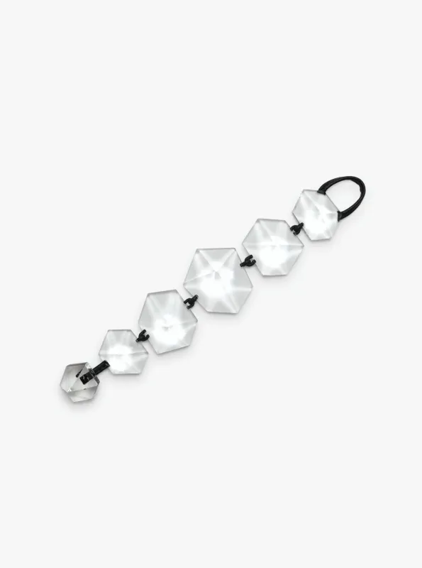 Jocus bracelet: clear acrylic, leather made by Monies