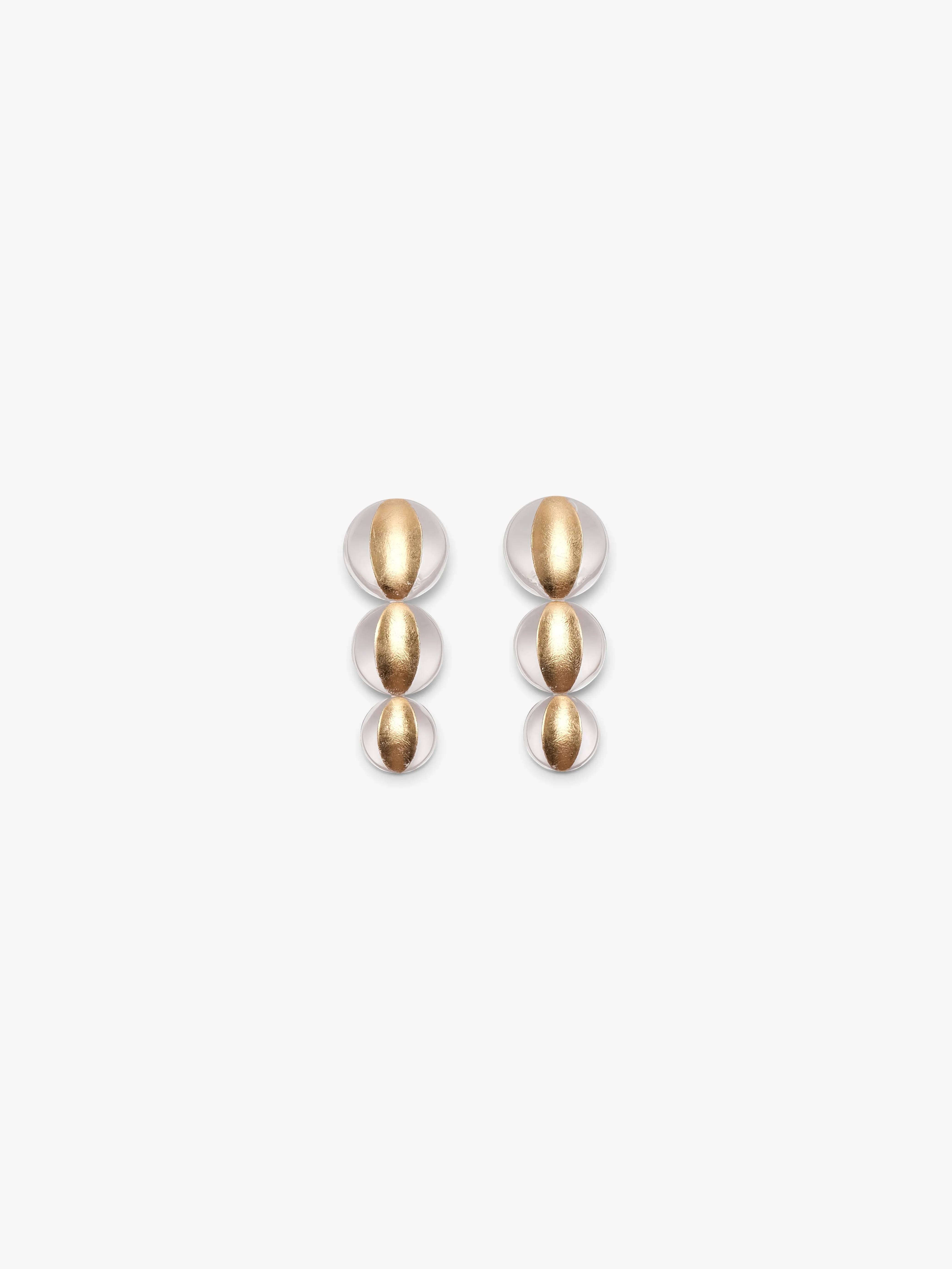 Zuri earrings: greencast acrylic, goldfoil sold by Monies
