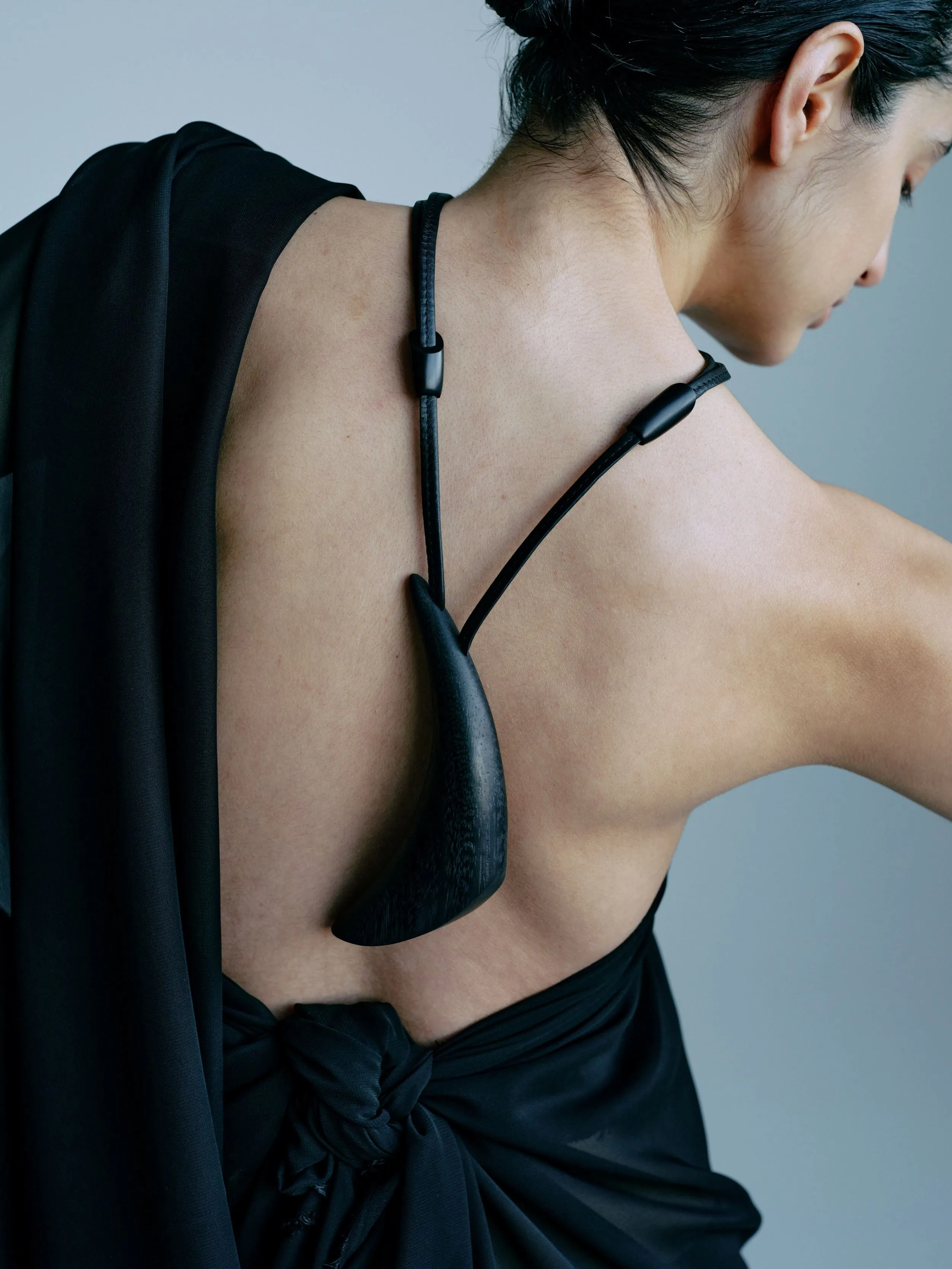 Suma pendant: black acacia, leather sold by Monies product image thumbnail 2