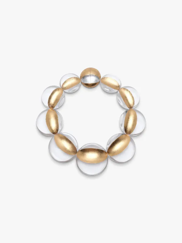 Sava necklace: greencast acrylic, goldfoil made by Monies