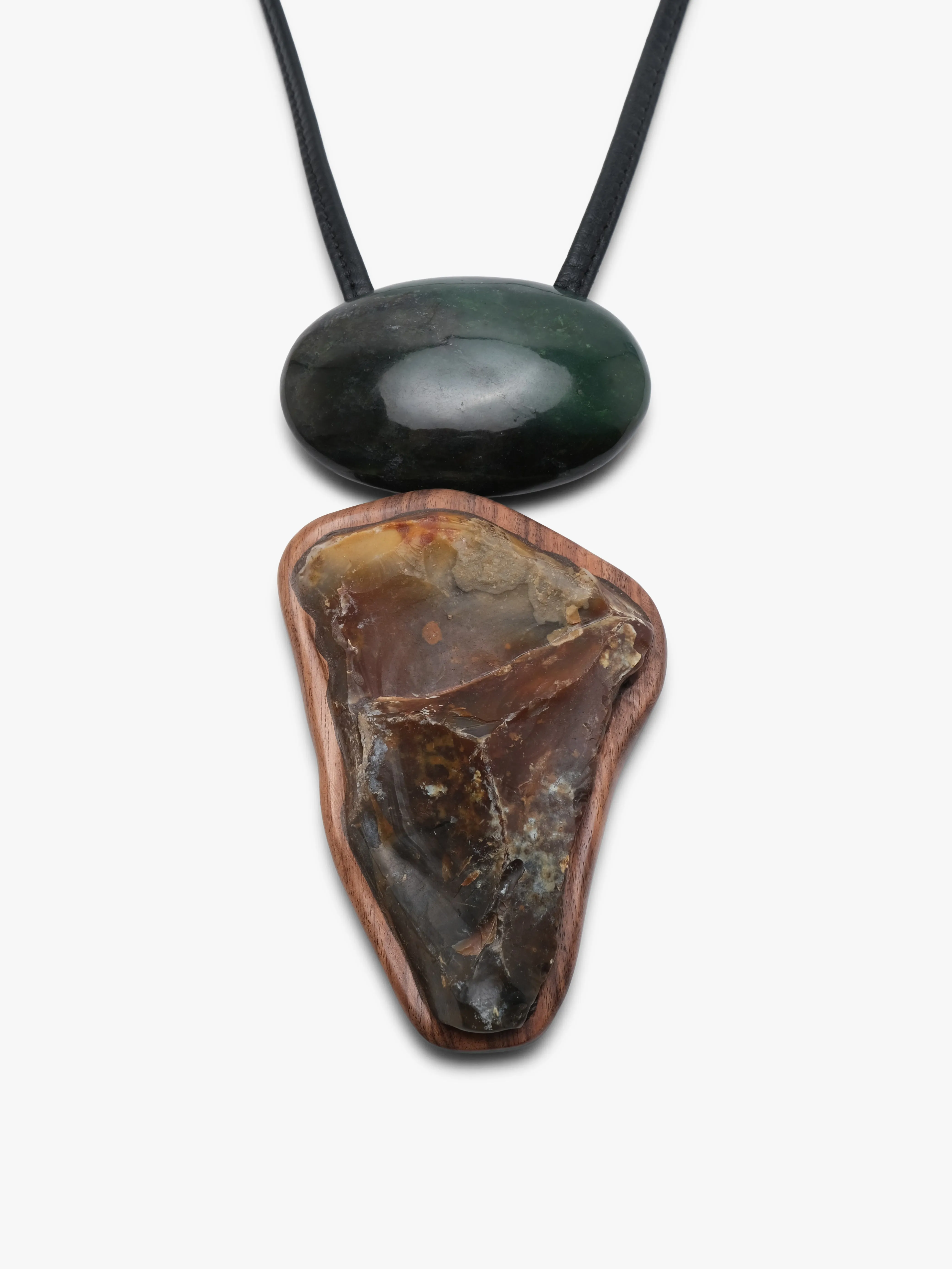 Pendant: nephrite, flint, walnut sold by Monies product image thumbnail 2