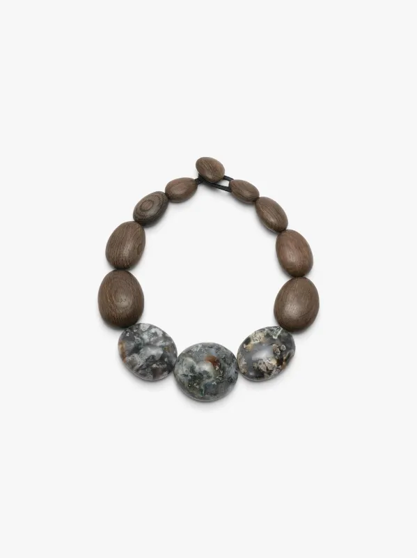 Necklace: ocean jasper, bog oak made by Monies