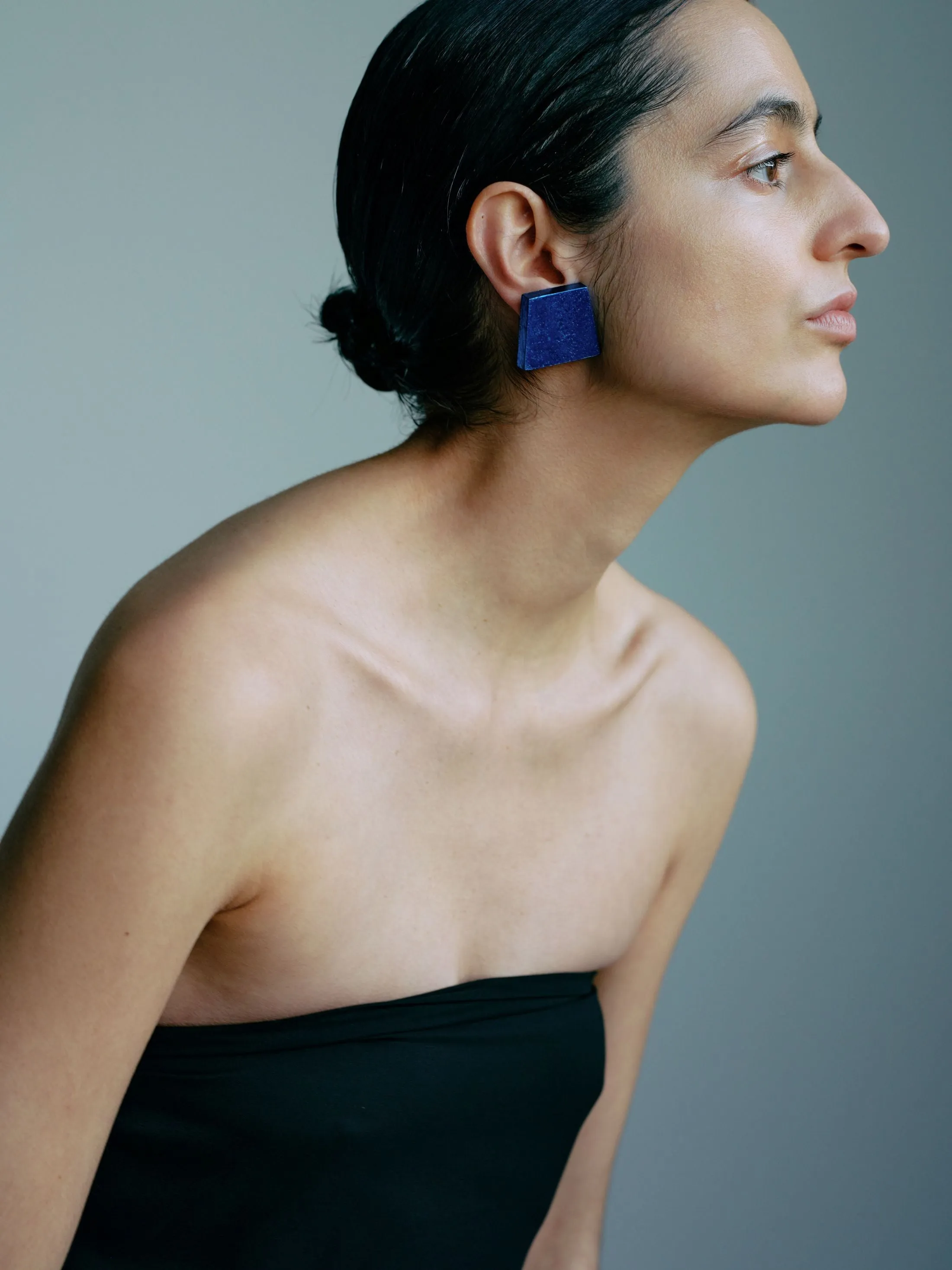 Zuke earrings: acacia, blue foil sold by Monies product image thumbnail 2