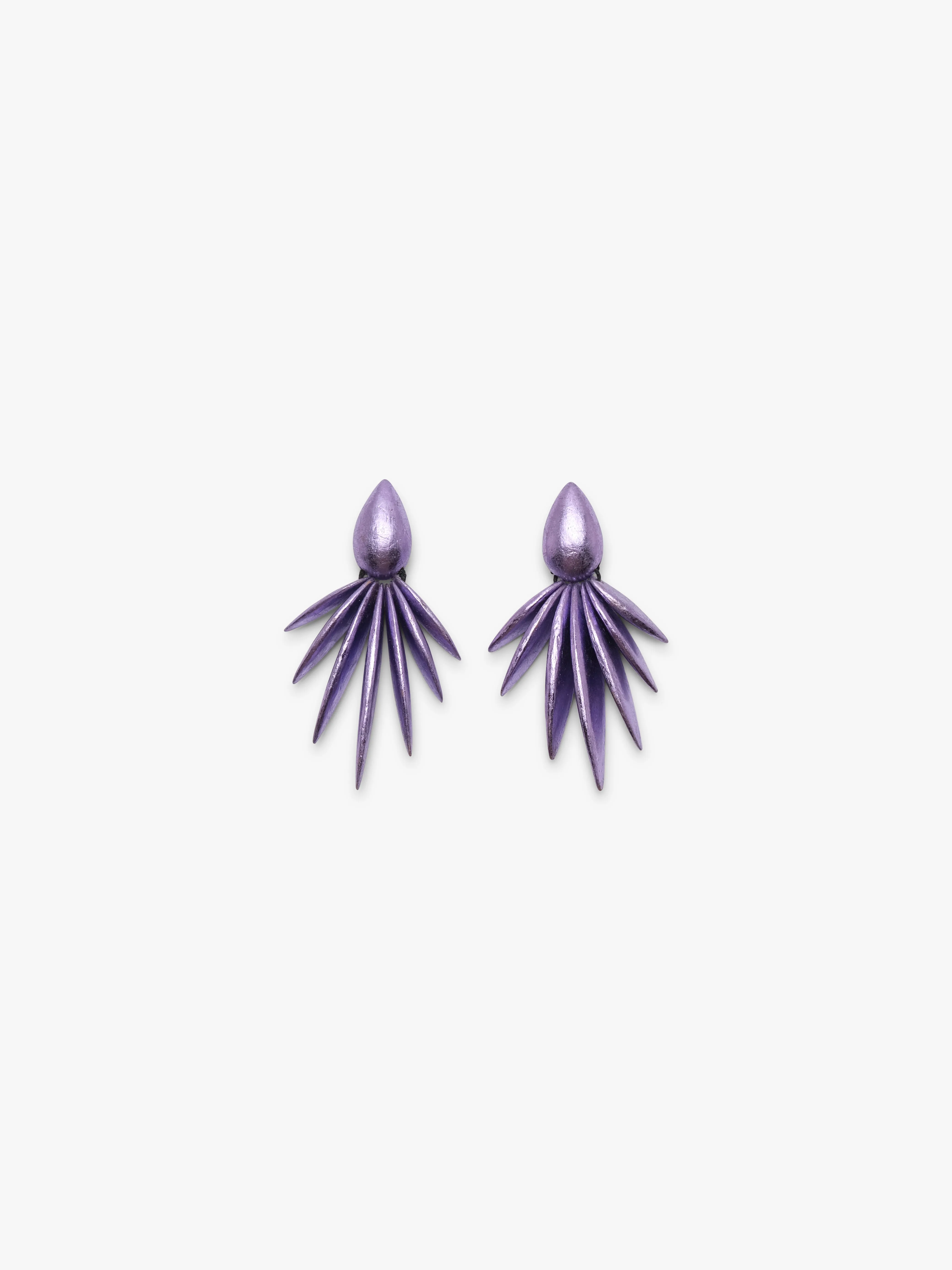 Quasi earrings: acacia, purple foil sold by Monies