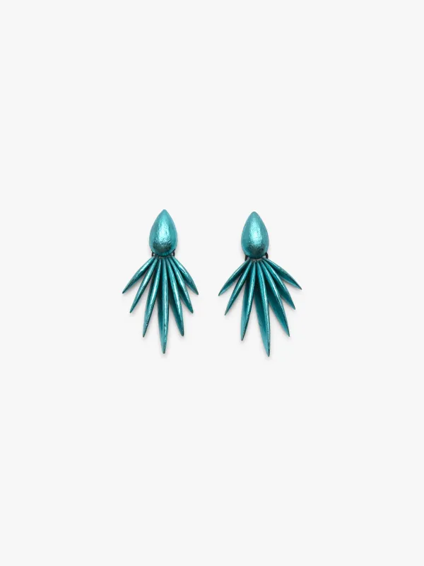 Quasi earrings: acacia, bluefoil made by Monies