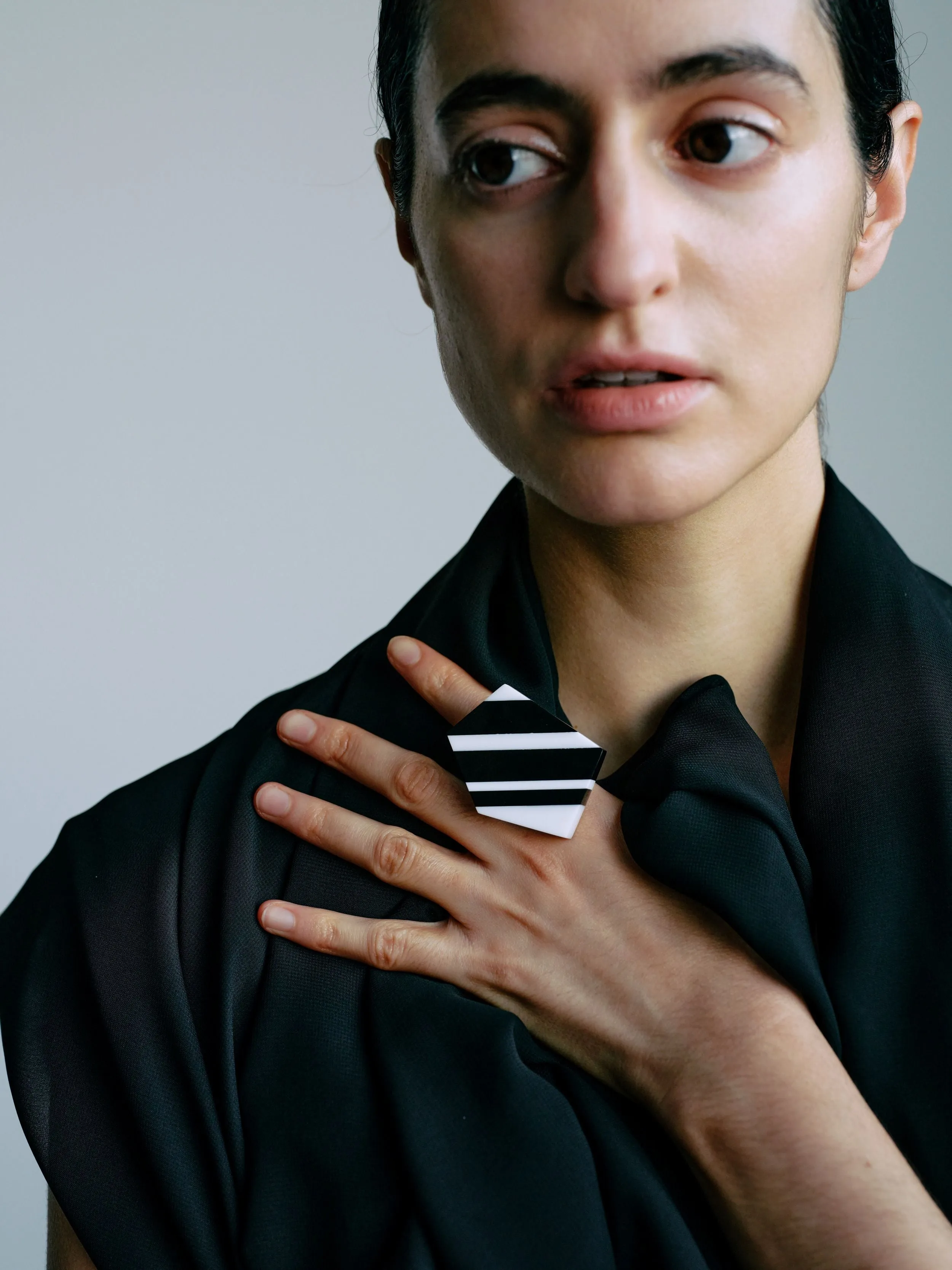 Shema ring: striped greencast sold by Monies product image thumbnail 2