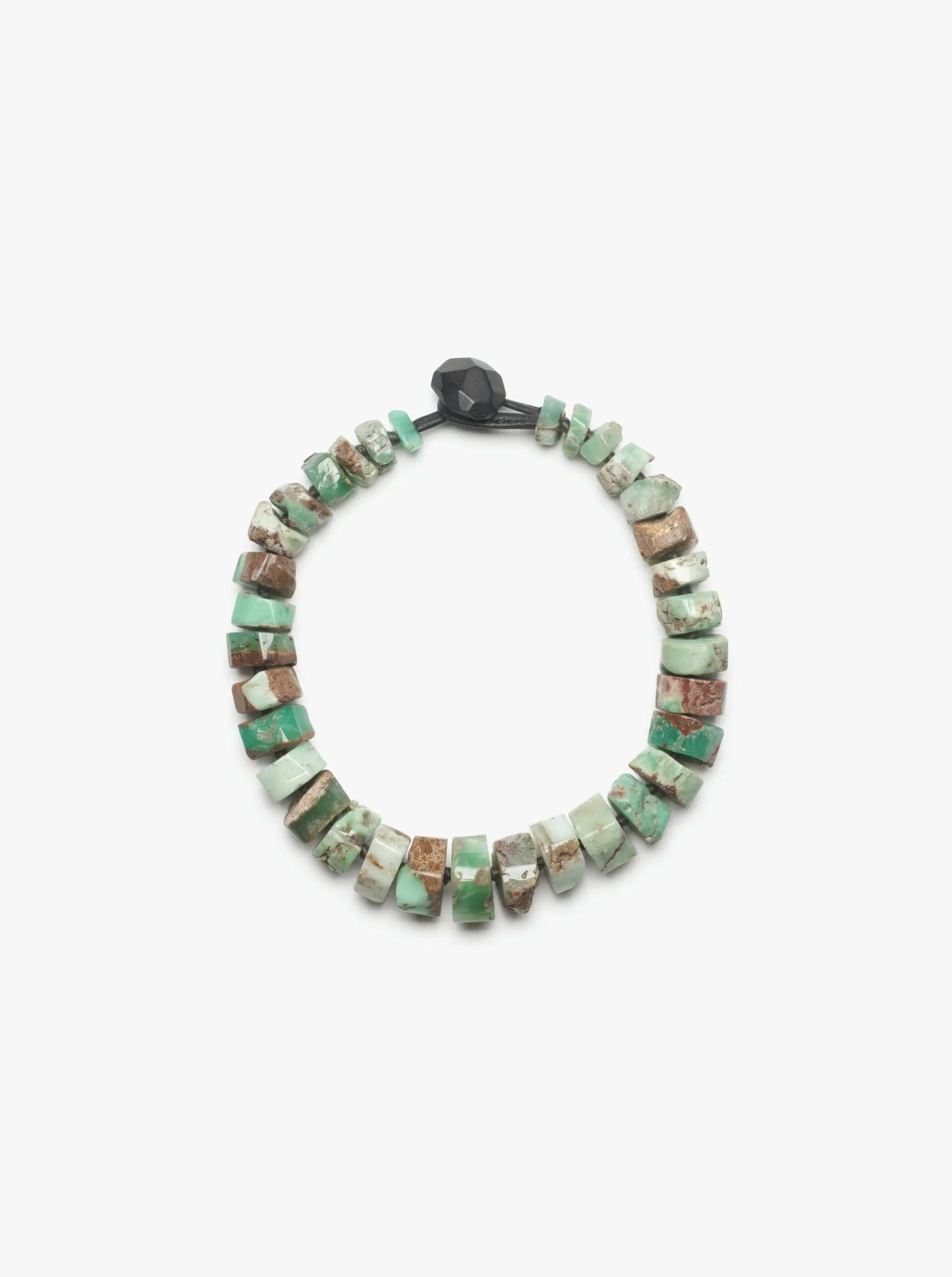 Necklace: chrysoprase sold by Monies