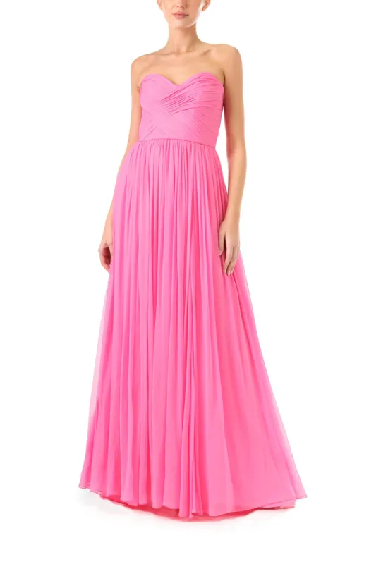 Sweetheart Strapless Chiffon Gown sold by Monique Lhuillier