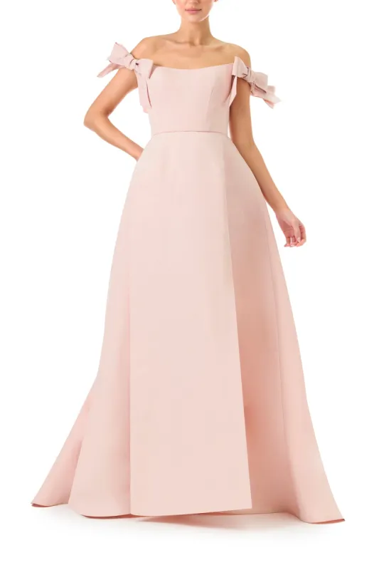 Off The Shoulder Bow Sleeve Gown sold by Monique Lhuillier