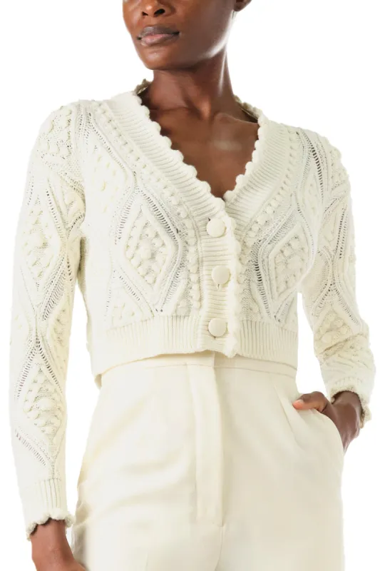 Cable Knit Cardigan sold by Monique Lhuillier