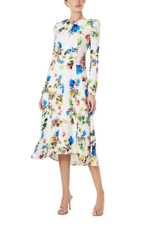 Floral Long Sleeve Day Dress sold by Monique Lhuillier