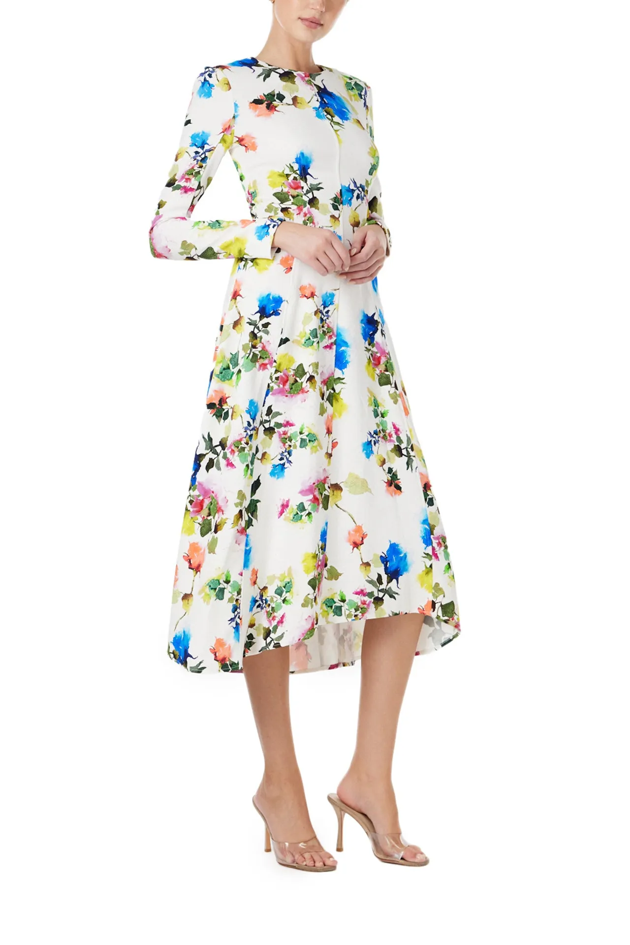 Floral Long Sleeve Day Dress sold by Monique Lhuillier product image thumbnail 2