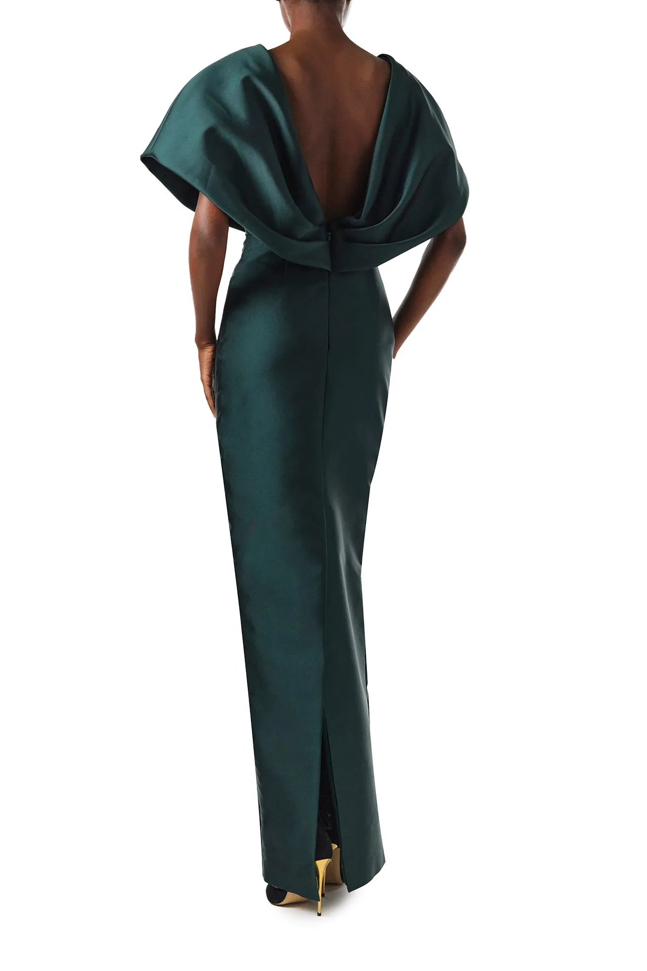 V-Neck Sculptural Column Gown sold by Monique Lhuillier product image thumbnail 4