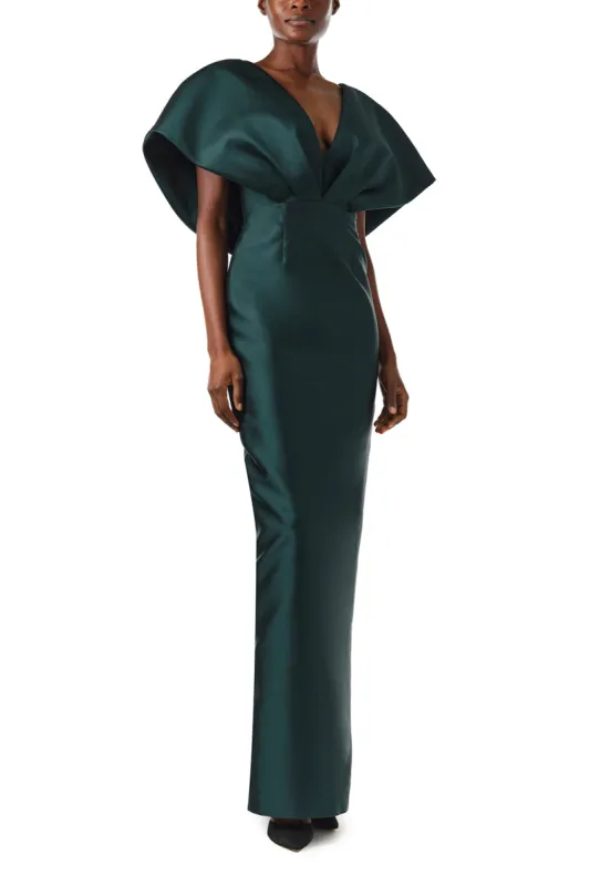 V-Neck Sculptural Column Gown sold by Monique Lhuillier