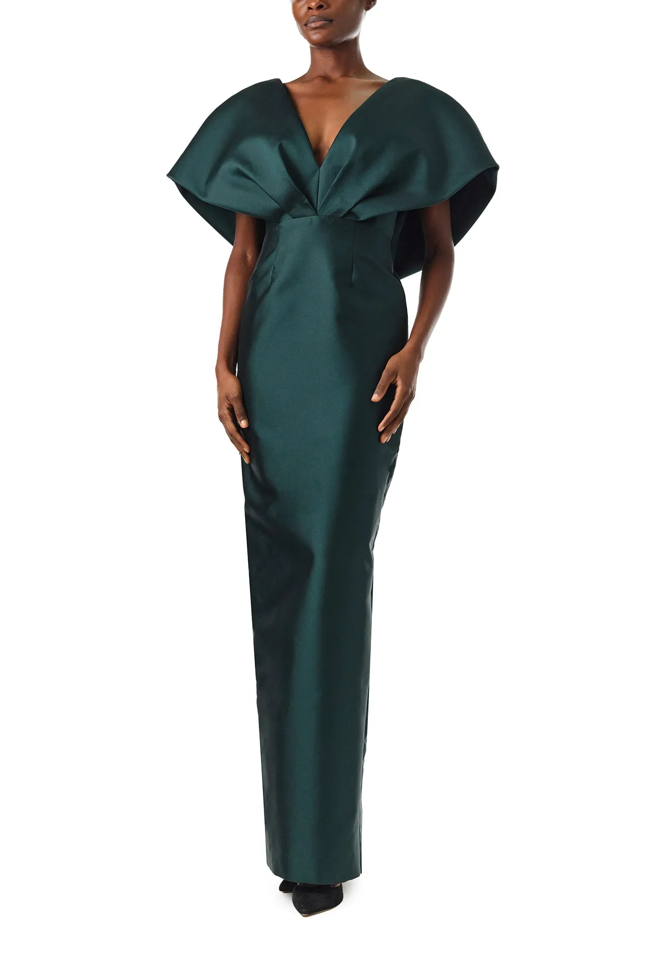 V-Neck Sculptural Column Gown sold by Monique Lhuillier product image thumbnail 3