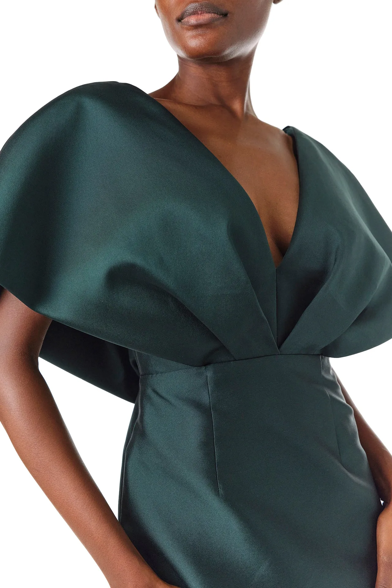 V-Neck Sculptural Column Gown sold by Monique Lhuillier product image thumbnail 2