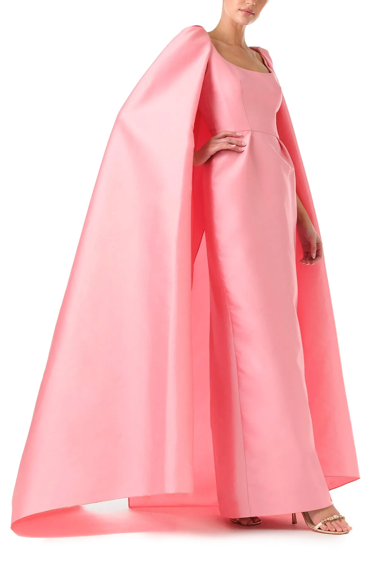 Scoop Neck Column Gown with Cape sold by Monique Lhuillier product image thumbnail 3