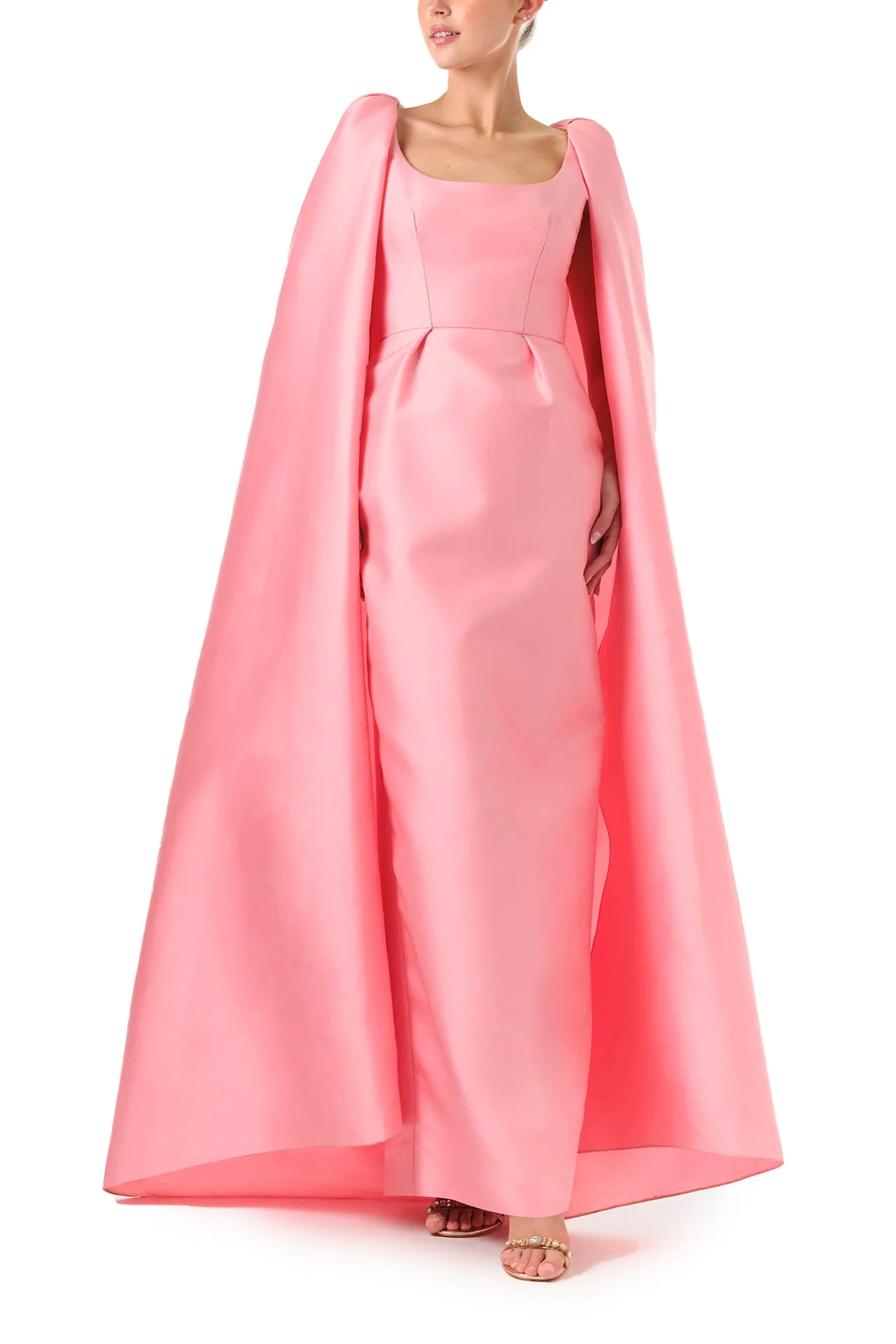 Scoop Neck Column Gown with Cape sold by Monique Lhuillier product image thumbnail 2