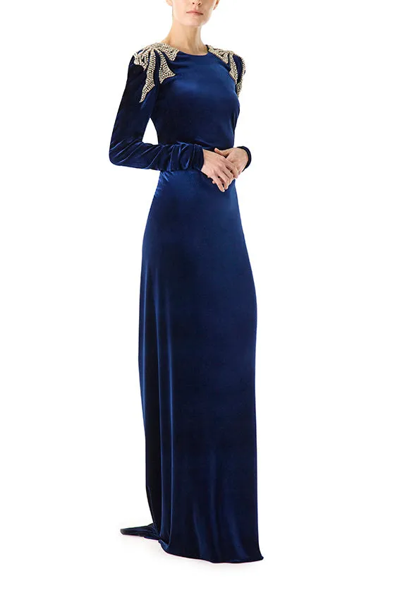 Long Sleeve Embroidered Gown sold by Monique Lhuillier product image thumbnail 2