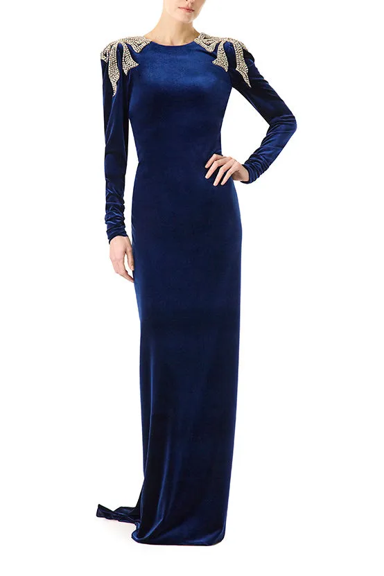 Long Sleeve Embroidered Gown sold by Monique Lhuillier