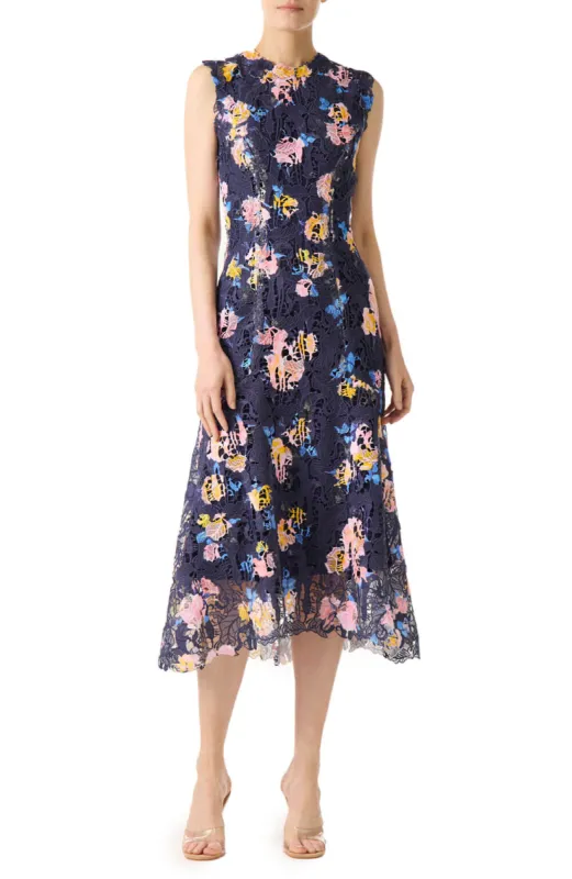 Floral Printed Lace Dress sold by Monique Lhuillier