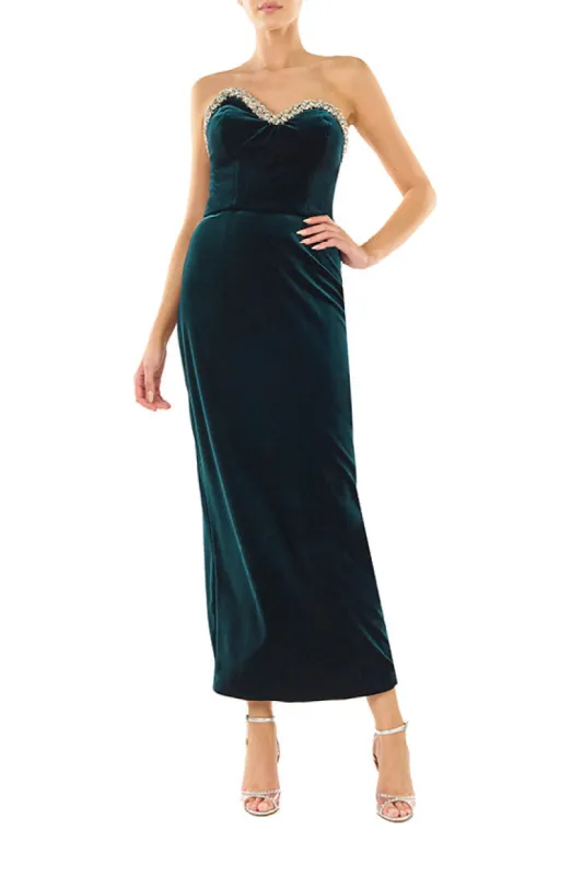 Strapless Velvet Column Dress sold by Monique Lhuillier