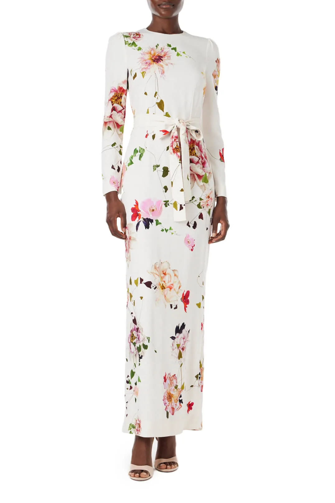 Long Sleeve Floral Dress sold by Monique Lhuillier