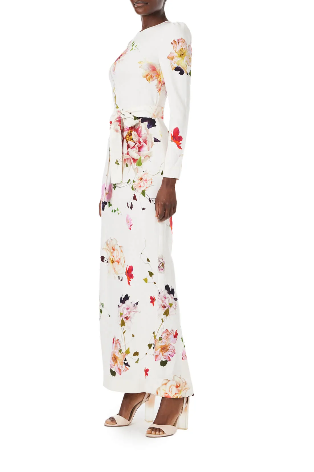 Long Sleeve Floral Dress sold by Monique Lhuillier product image thumbnail 3