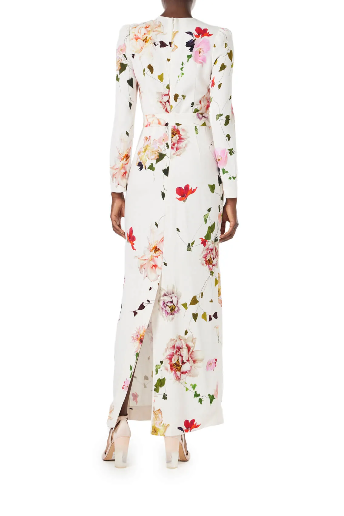 Long Sleeve Floral Dress sold by Monique Lhuillier product image thumbnail 4
