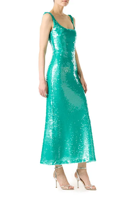 Scoop Neck Sequin Cocktail Dress sold by Monique Lhuillier product image thumbnail 3