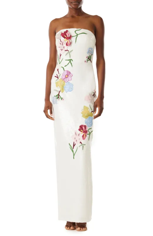 Strapless Embroidered Sequin Column Gown sold by Monique Lhuillier