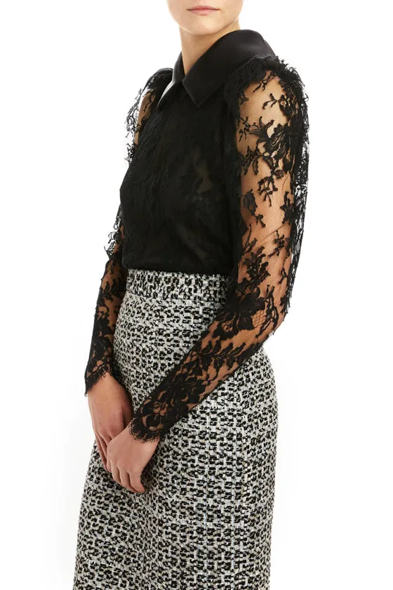 Tapered Sleeve Lace Blouse sold by Monique Lhuillier product image thumbnail 5
