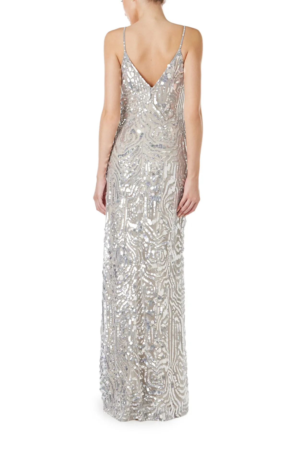 Silver Sequin Slip Gown sold by Monique Lhuillier product image thumbnail 5