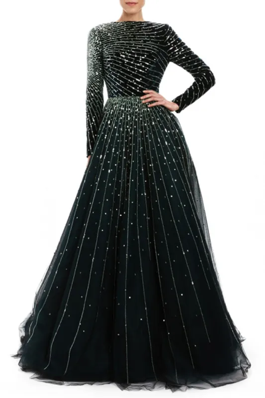 Embroidered Velour Ball Gown sold by Monique Lhuillier