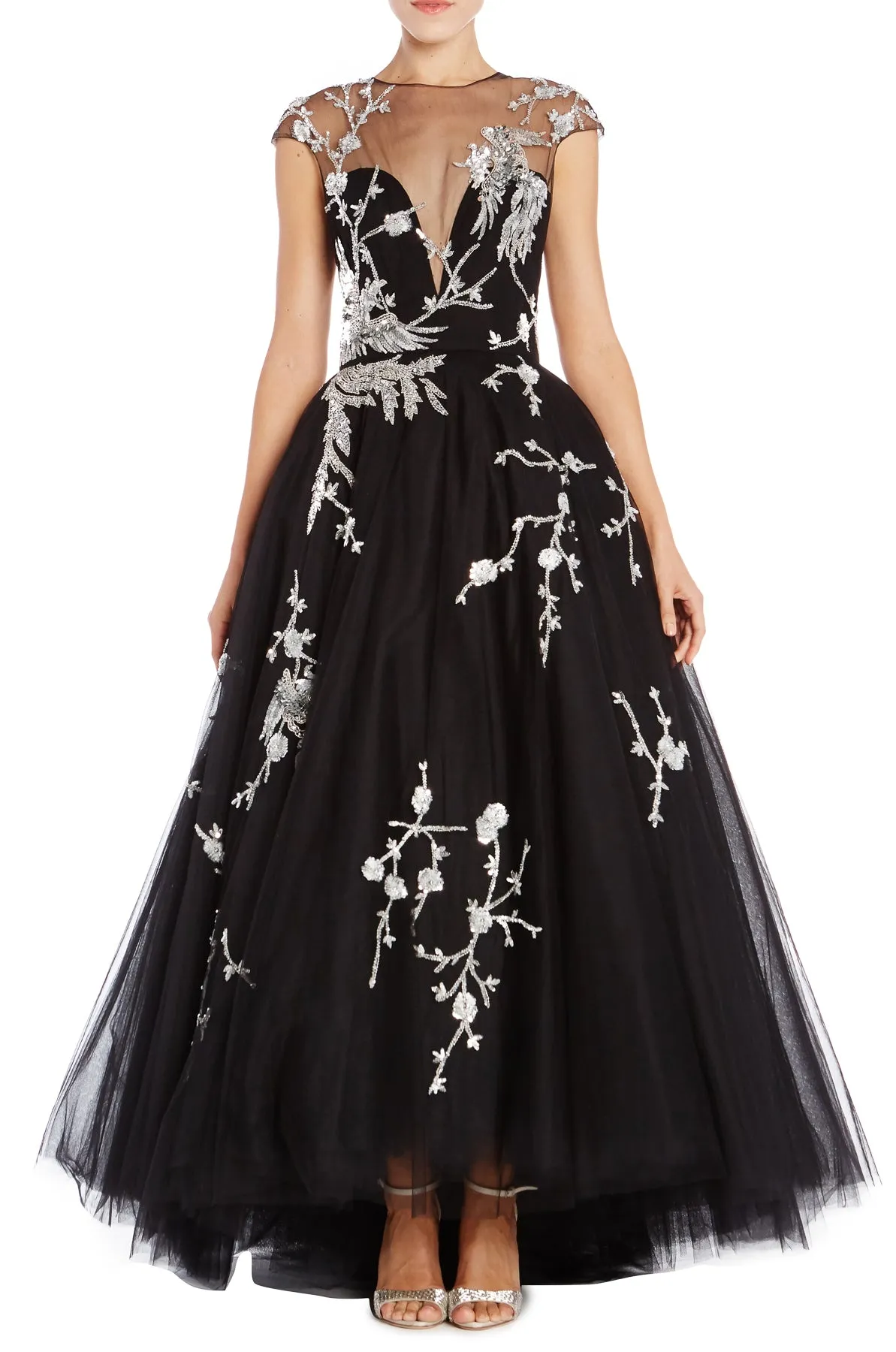 Embroidered High Low Gown sold by Monique Lhuillier product image thumbnail 3