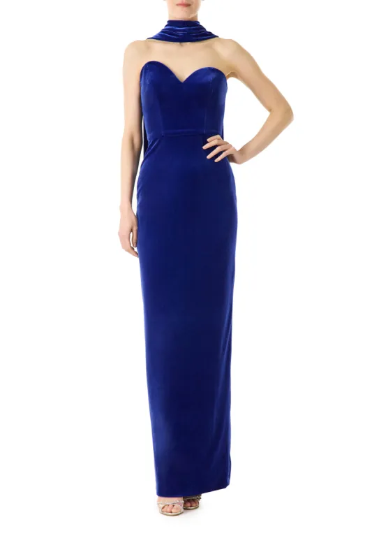 Strapless Gown with Neck Scarf sold by Monique Lhuillier