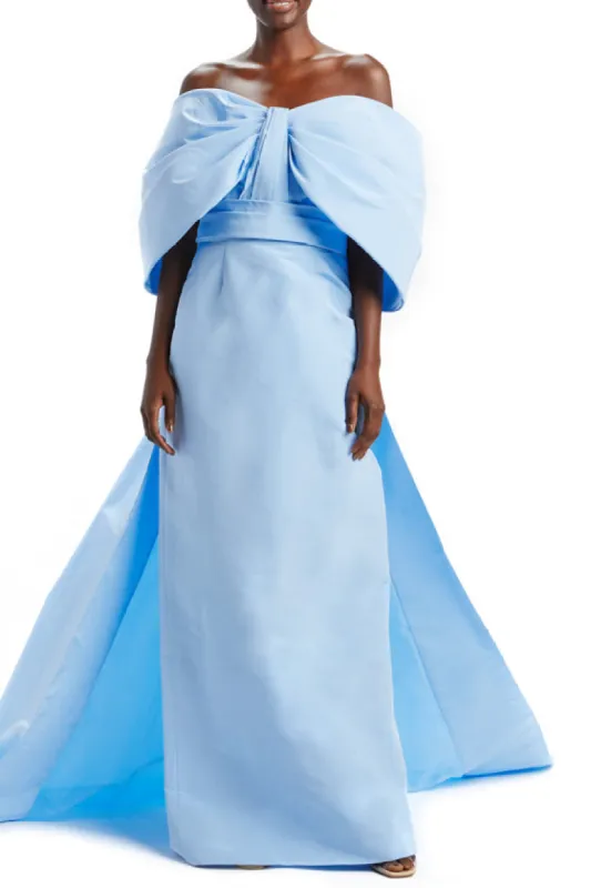 Off-the-Shoulder Sky Blue Gown sold by Monique Lhuillier