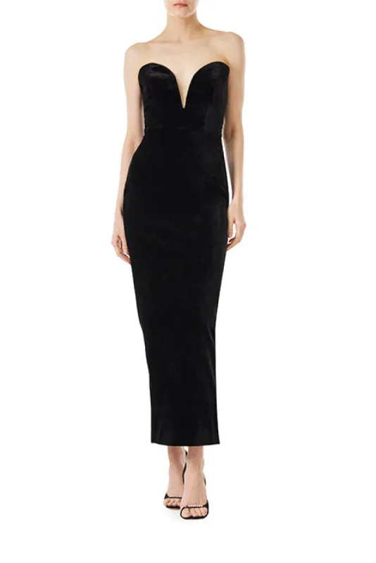 Strapless Velvet Cocktail Dress sold by Monique Lhuillier