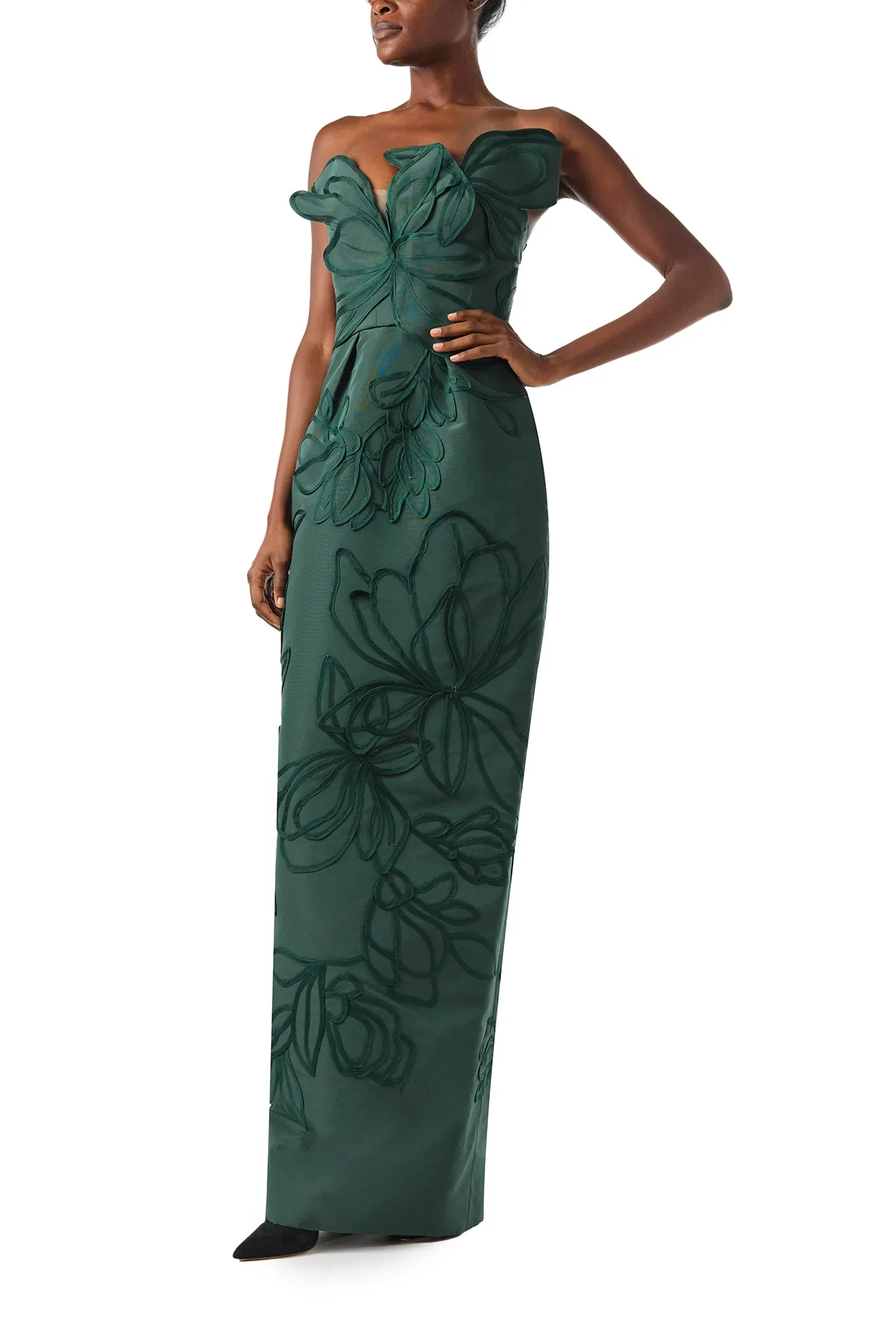 Floral Embroidered Column Gown sold by Monique Lhuillier product image thumbnail 5