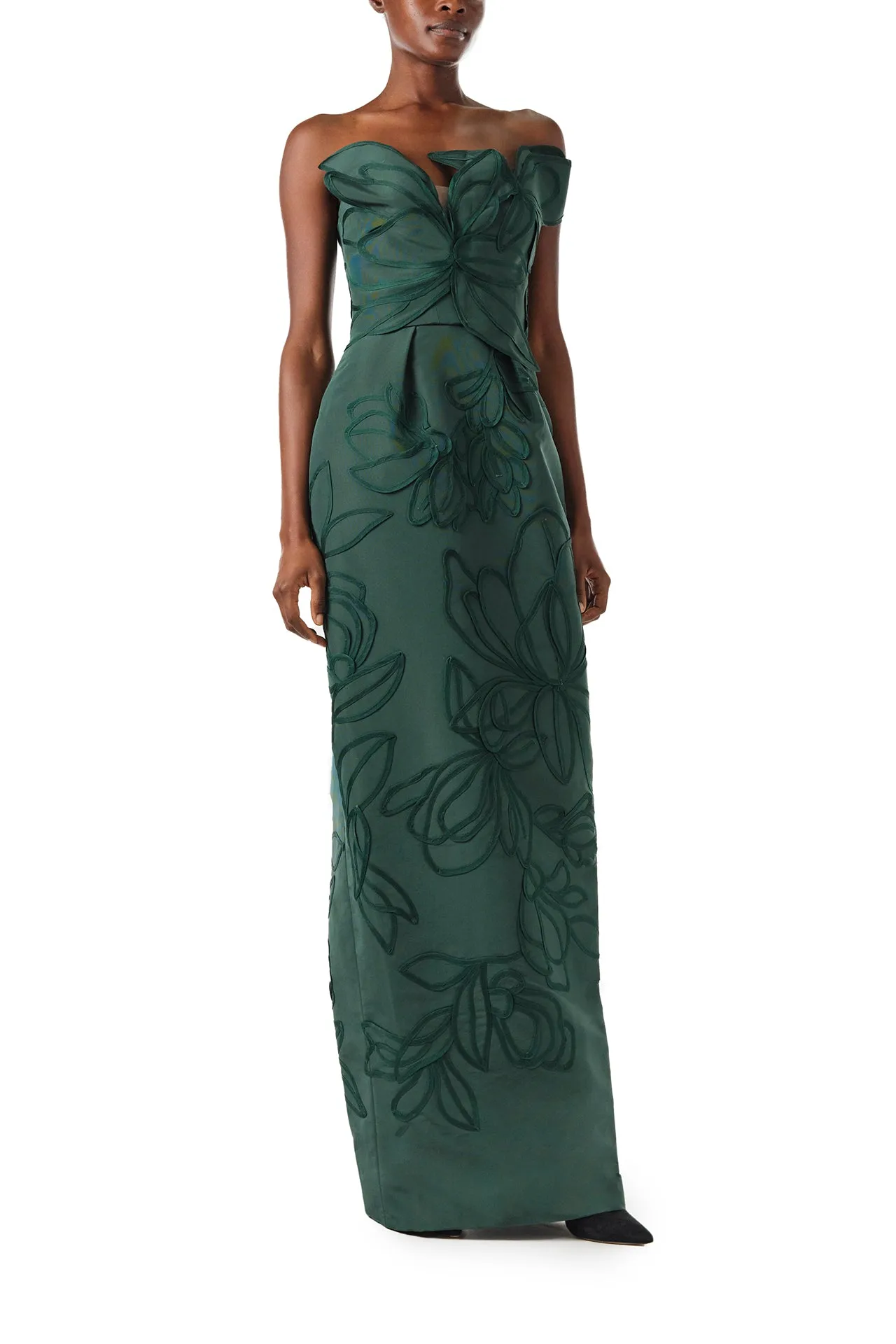 Floral Embroidered Column Gown sold by Monique Lhuillier product image thumbnail 3