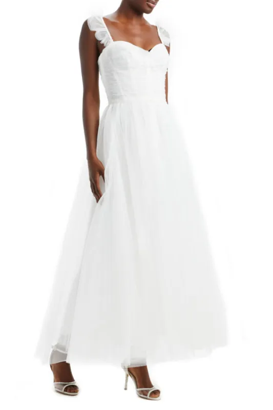 Flutter Sleeve Tulle Midi sold by Monique Lhuillier