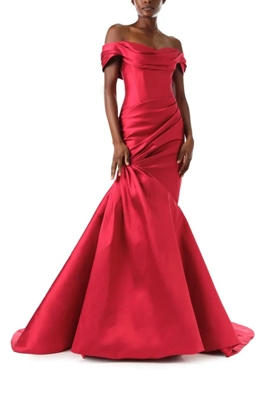Off-The-Shoulder Draped Trumpet Gown sold by Monique Lhuillier