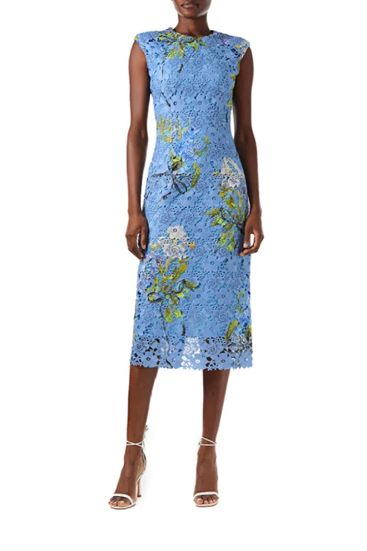 Floral Printed Lace Sheath sold by Monique Lhuillier