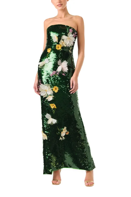 Floral Sequin Column Gown sold by Monique Lhuillier