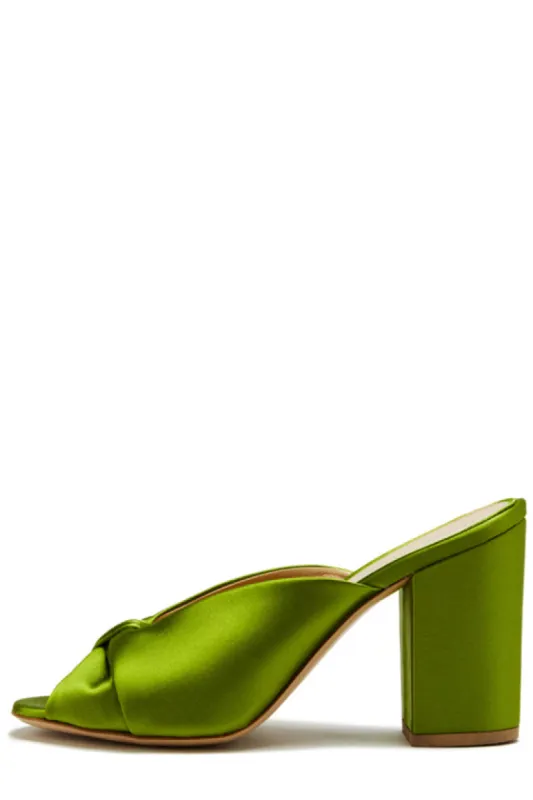 Dakota Satin Knotted Mule sold by Monique Lhuillier