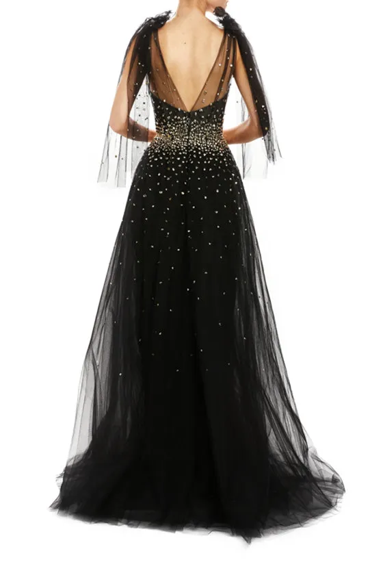 Gown with Bow Shoulder Ties sold by Monique Lhuillier product image thumbnail 5