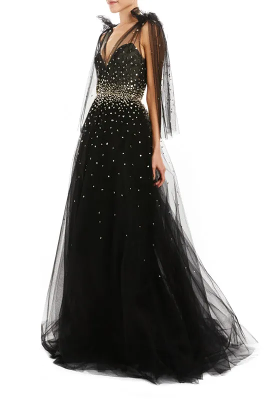 Gown with Bow Shoulder Ties sold by Monique Lhuillier product image thumbnail 2