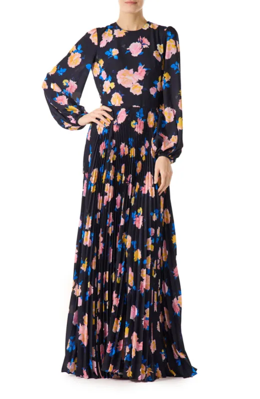 Floral Printed Long Sleeve Gown sold by Monique Lhuillier